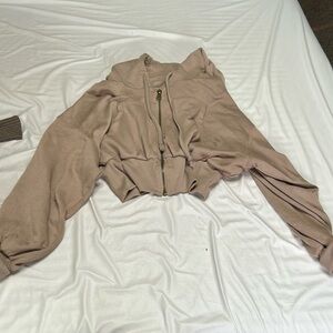 Tan FP movement crop zip up